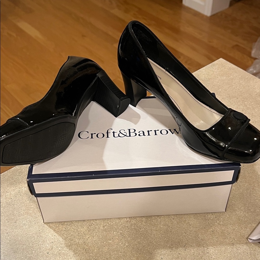 Croft & Barrow Women's Glossy Black Patent Heels